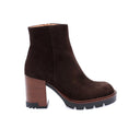 ALBANO - Bottines Femmes en camoscio à talon hauts - Marron foncé