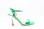 Sandales à talon vert émeraude Albano avec talon géométrique doré de 11 cm, semelle intérieure en cuir et cuir synthétique, semelle extérieure en cuir. Élégantes et raffinées pour toutes occasions.
