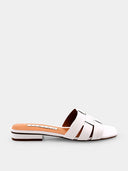 Mules en cuir plate - Blanc