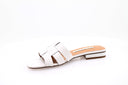 ALBANO -  Mules en cuir plate - Blanc