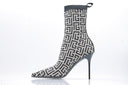 BALMAIN - Skye Monogram Knit Bottie - Ivoire et Noir