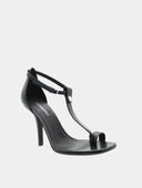 Stéfanie Leather Sandals - Black