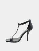 Stéfanie Leather Sandals - Black