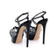 CASADEI® - Sandales Plateformes en cuir noir - Flora Cristal