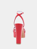 Sandalen met plateauzool en bandjes - Rood