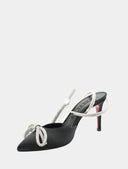 Satin heeled court shoes - Black