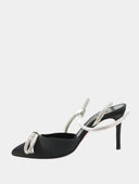 Satin heeled court shoes - Black