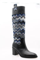MISSONI - Sophic Boot Chevron Wave - Bleu et Noir