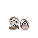 NATURINO - Sandales Filles en tissu avec double bride velcro - Blanc/Noir