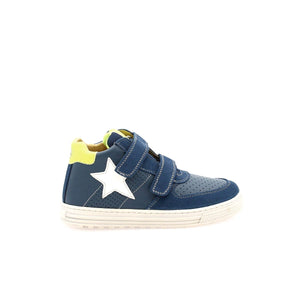 NATURINO - Baskets montantes Garçon en cuir et suède bleu - Hess High