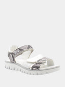 Sandales ouvertes enfant à motif reptile - Blanc et gris